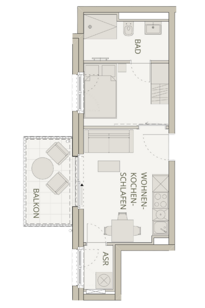 Grundriss WE 2.3.1