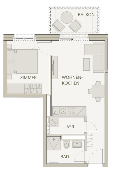 Grundriss WE 2.3.1