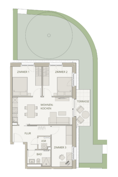 Grundriss WE 2.3.1